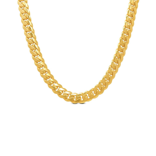 14mm Miami Cuban Link Chain in 10K Solid Yellow Gold - Vera Jewelry in Miami