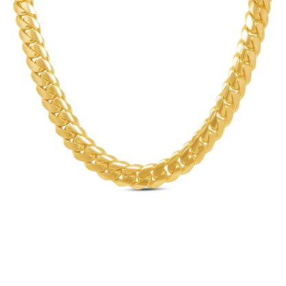 12mm Miami Cuban Link Chain in 10K Solid Yellow Gold - Vera Jewelry in Miami