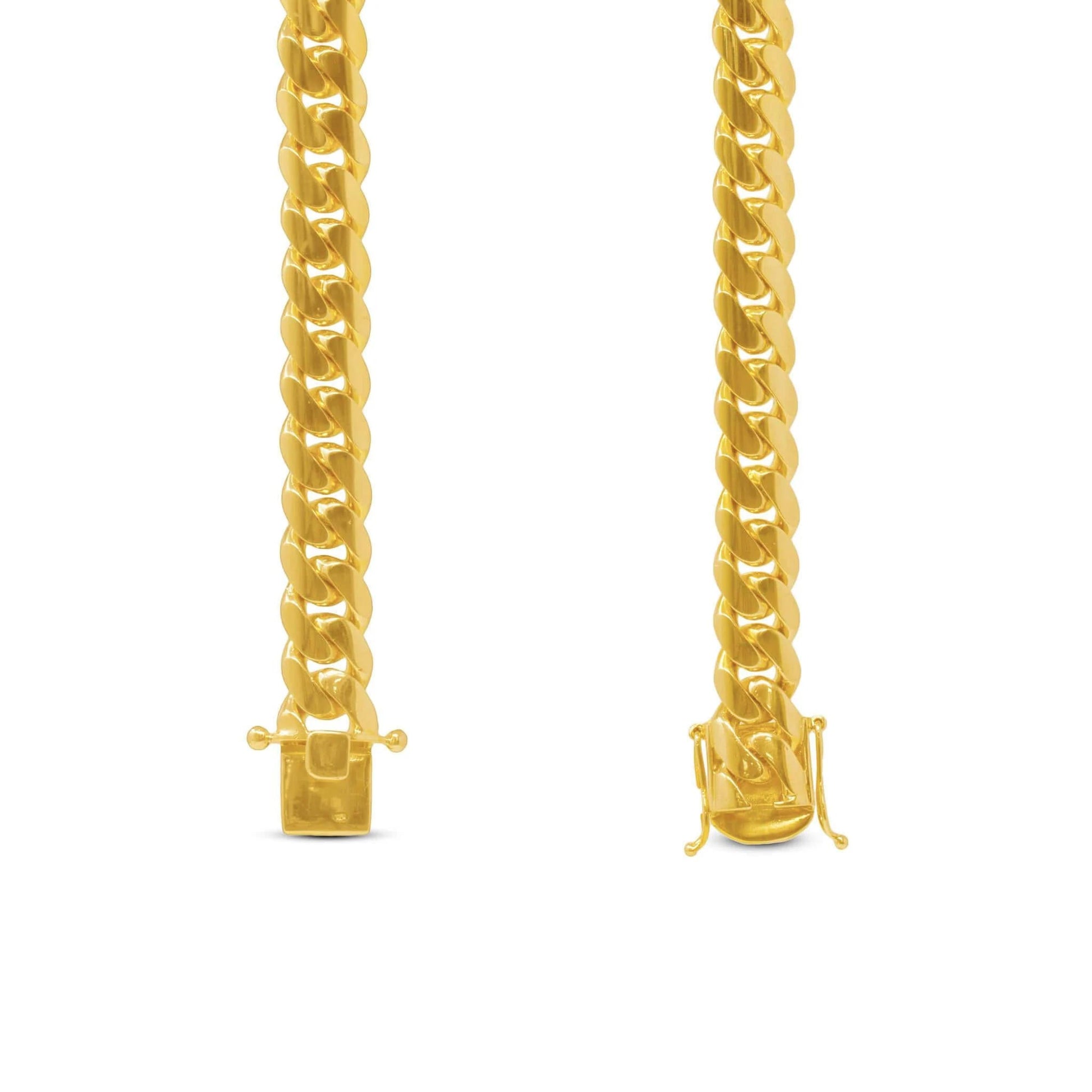 10mm Miami Cuban Link Chain in 14K Solid Yellow Gold - Vera Jewelry in Miami