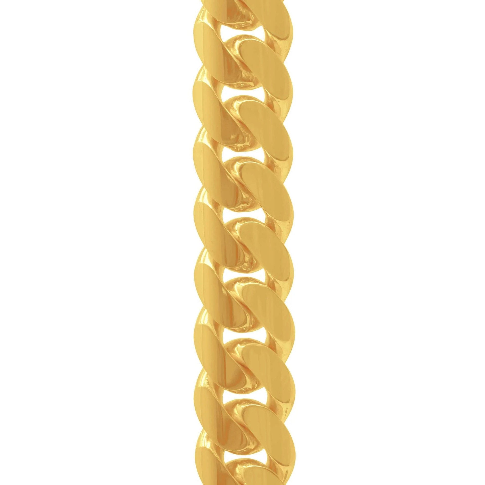 14mm Miami Cuban Link Chain in 14K Solid Yellow Gold - Vera Jewelry in Miami