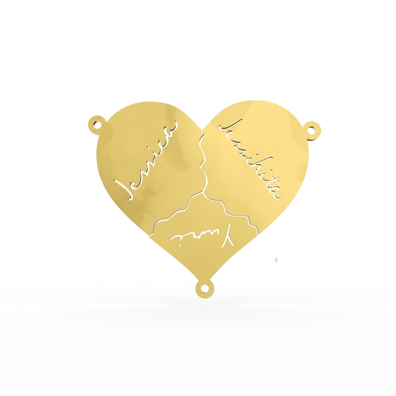 14K Solid Gold 3 Hearts Necklace - Vera Jewelry in Miami