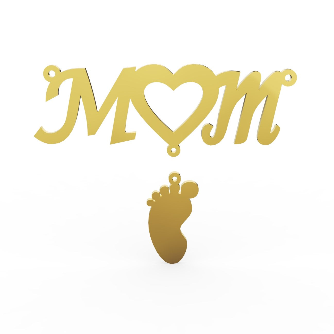 14K Solid Gold Mom Name Pendant - Vera Jewelry in Miami