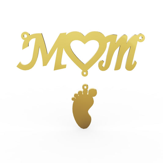 14K Solid Gold Mom Name Pendant - Vera Jewelry in Miami